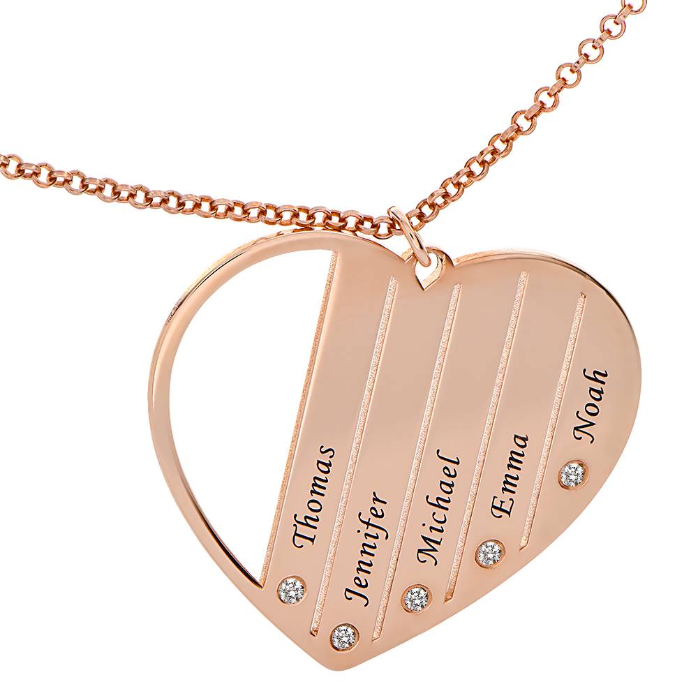Mom Necklace in Rose Gold Plating with Diamonds-4 product photo