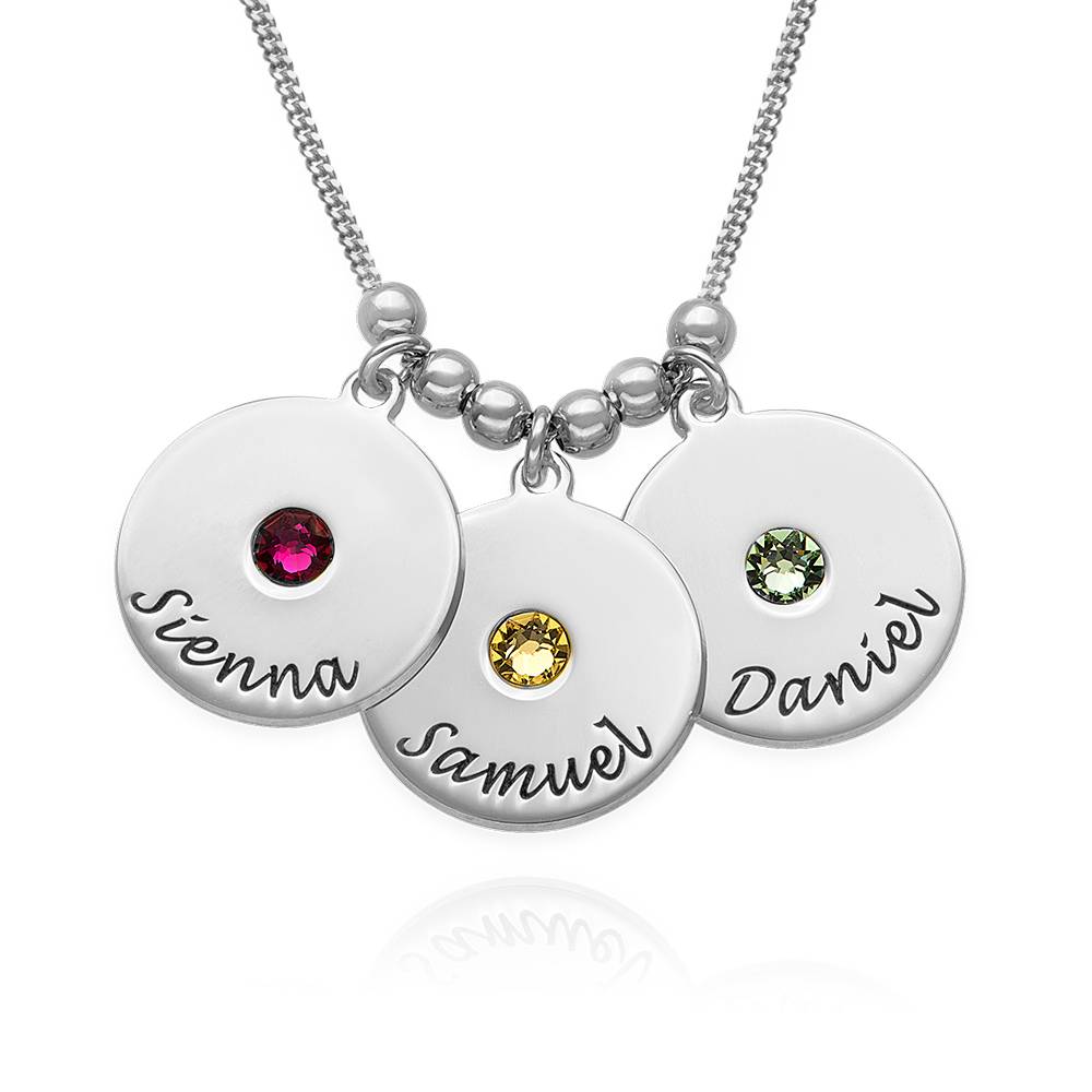 Mothers Disc and Birthstone Necklace-4 product photo