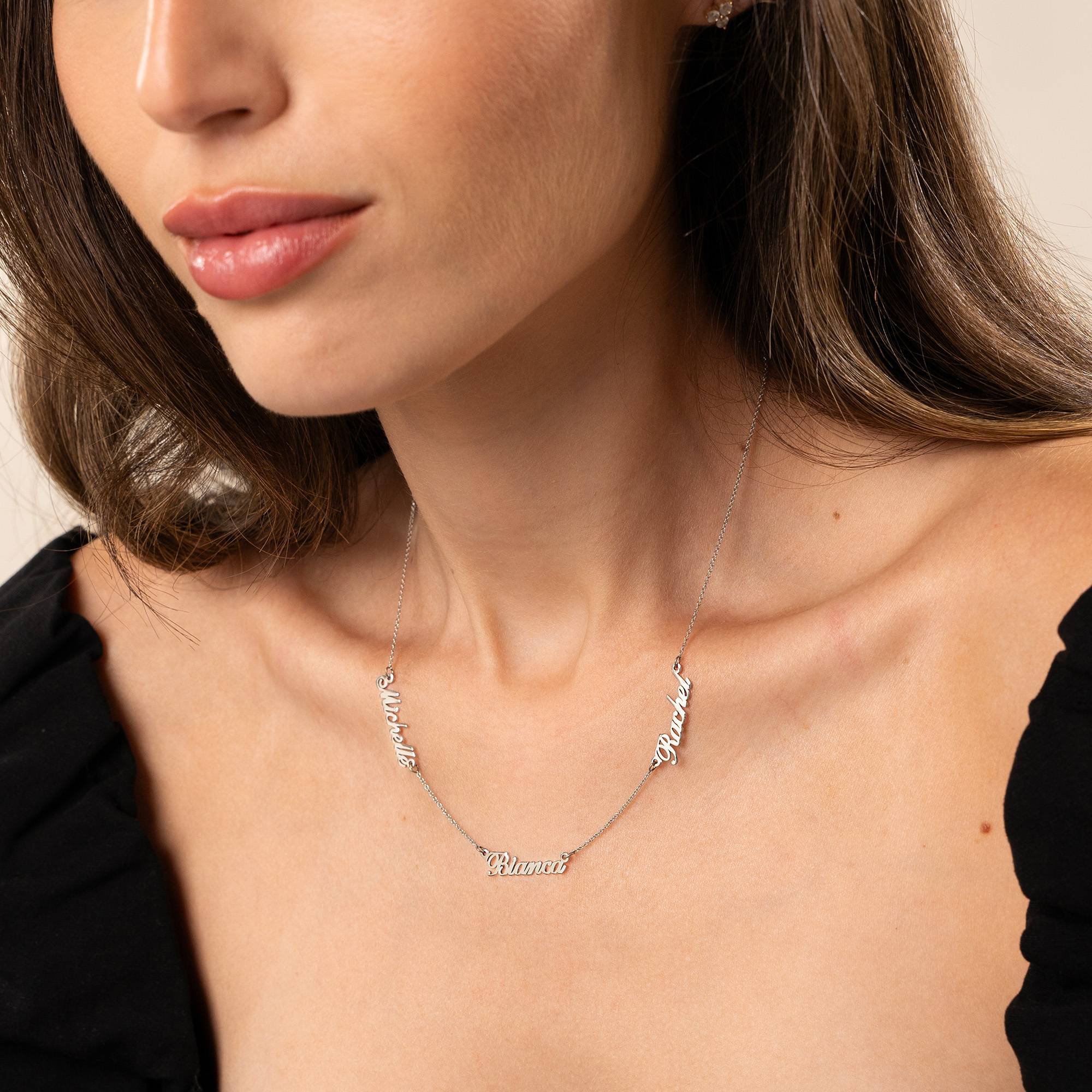 Heritage Multiple Name  Necklace in 14k White Gold-4 product photo