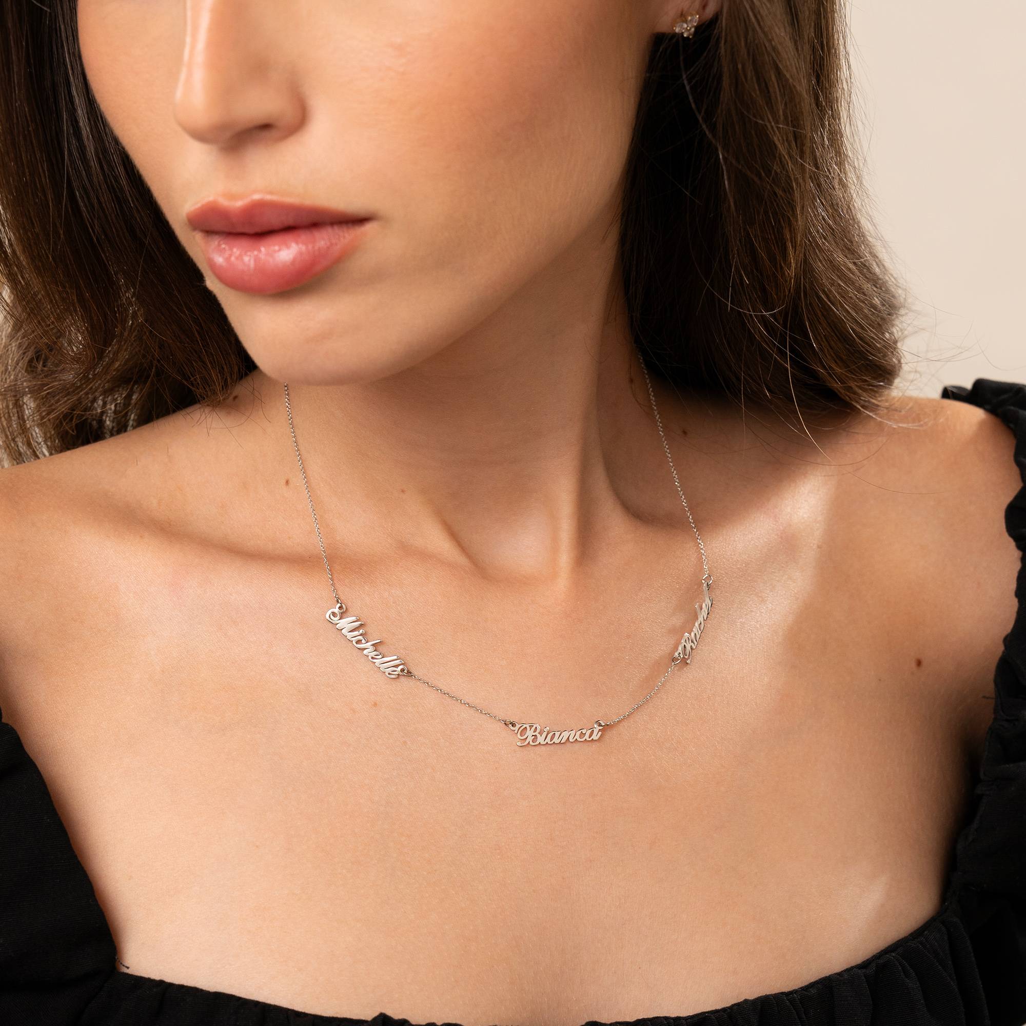 Heritage Multiple Name  Necklace in 14k White Gold-3 product photo