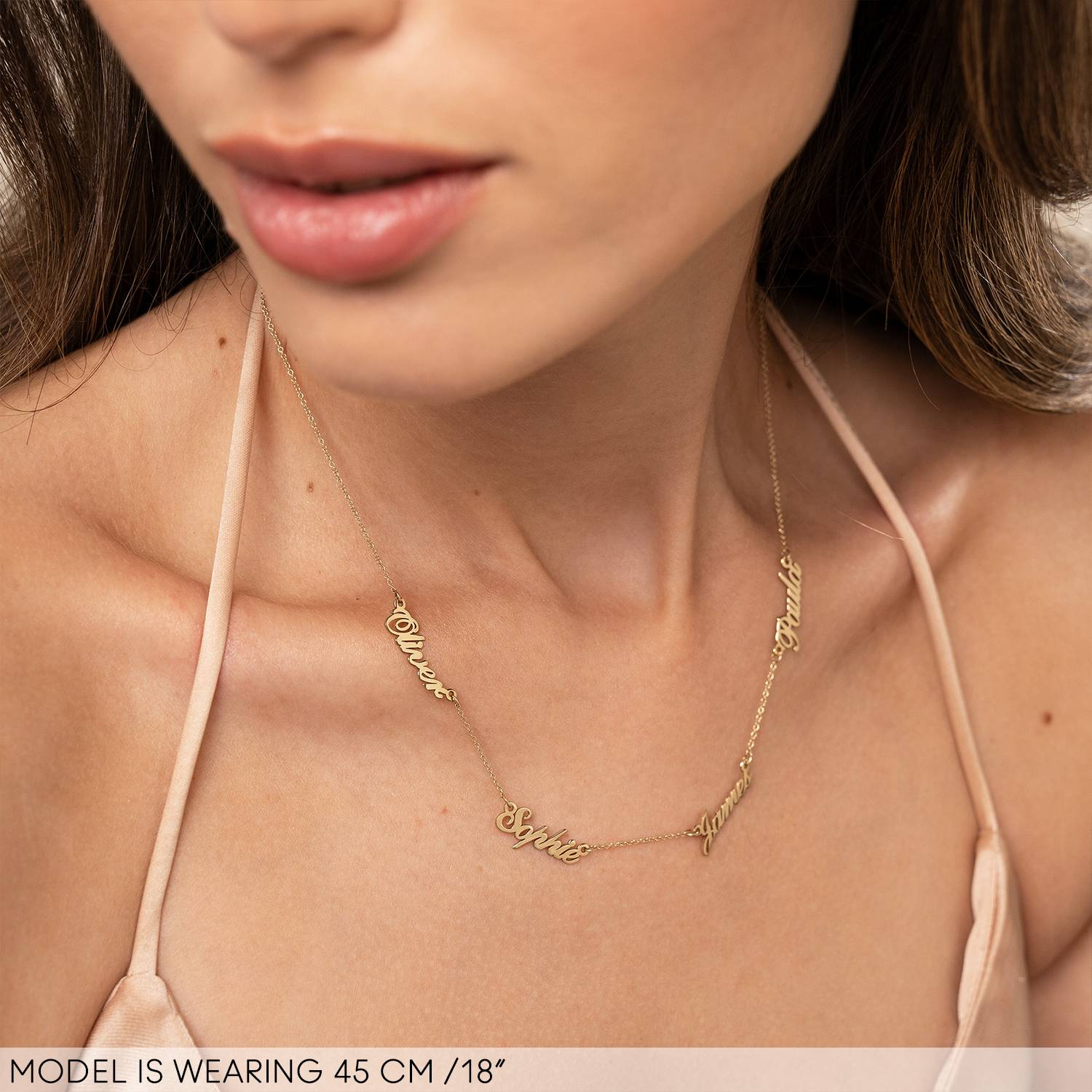 Heritage Multiple Name Necklace in 14k Yellow Gold-3 product photo