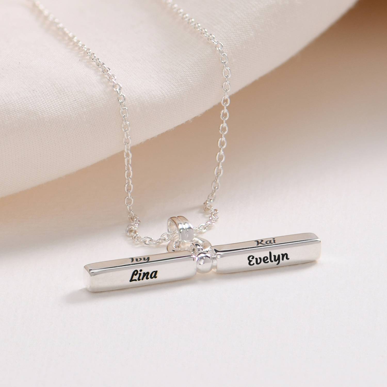 MYKA T- Bar Necklace in Sterling Silver-3 product photo