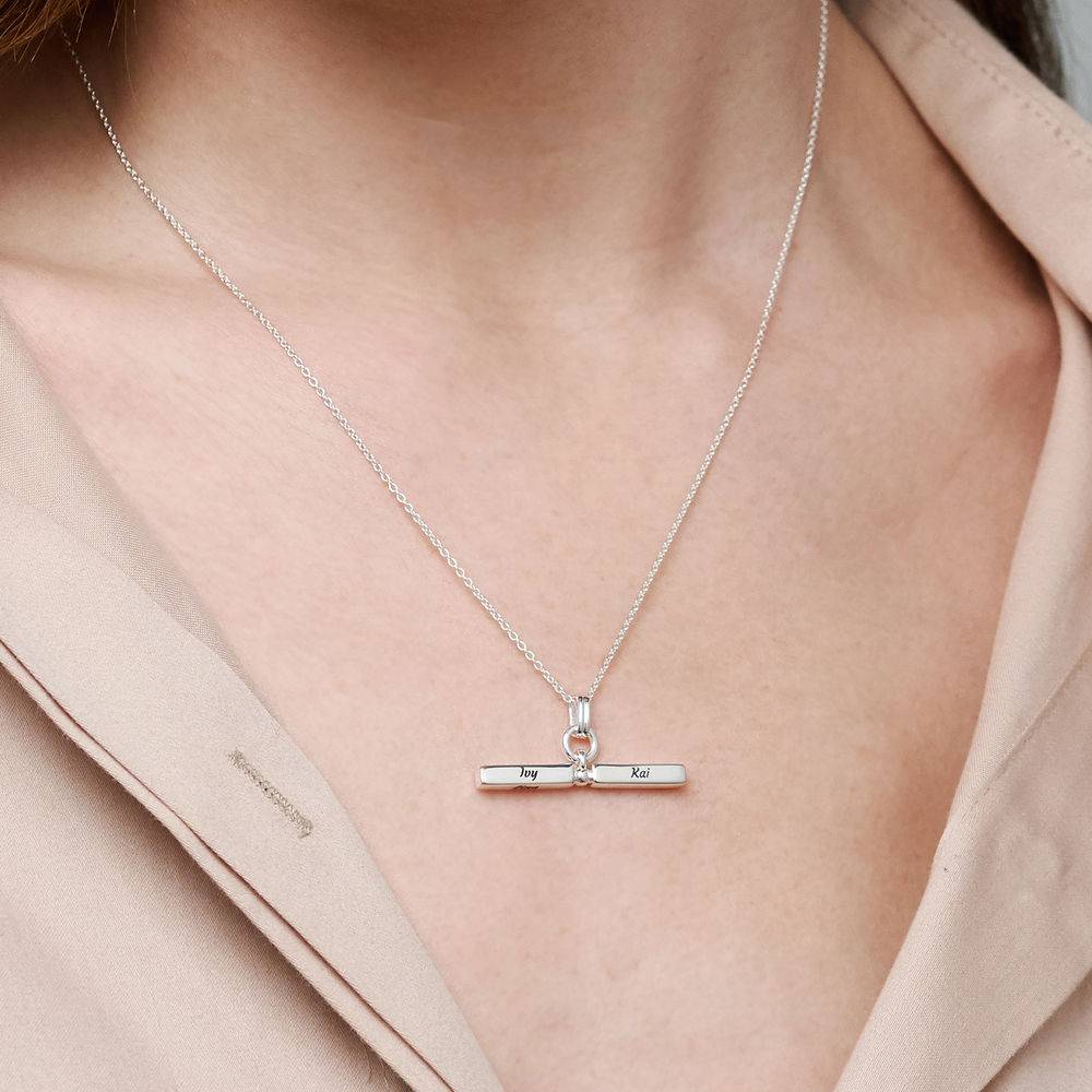 MYKA T- Bar Necklace in Sterling Silver-5 product photo