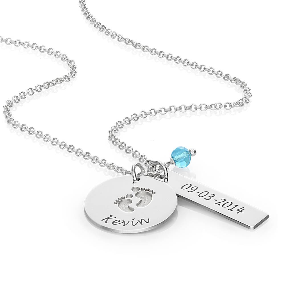 New Mom Jewelry - Baby Feet Charm Necklace-3 product photo