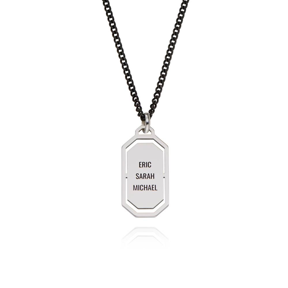 Oliver Modern Army Tag Necklace in Sterling Silver-3 product photo
