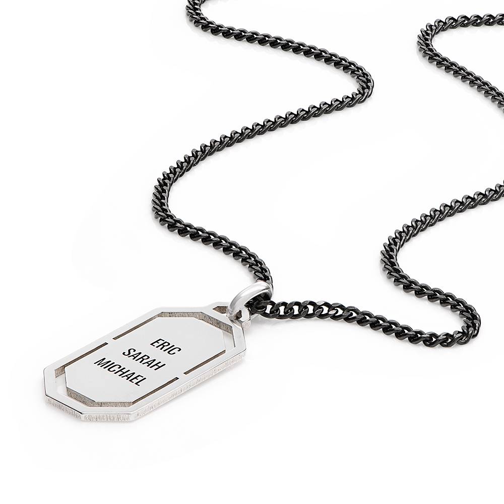 Oliver Modern Army Tag Necklace in Sterling Silver-1 product photo