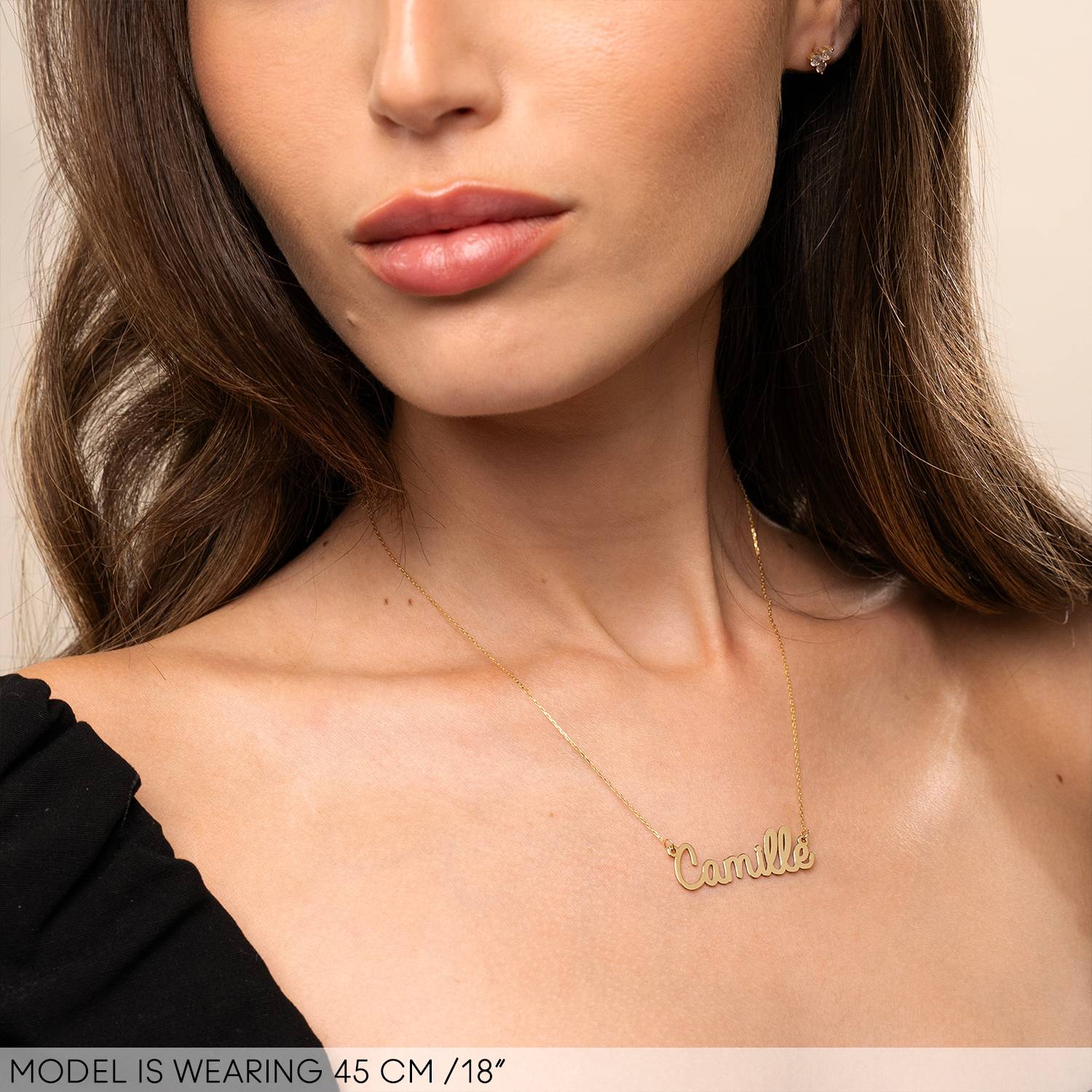 Personalized Cursive Name Necklace in 10K Yellow Gold-2 product photo
