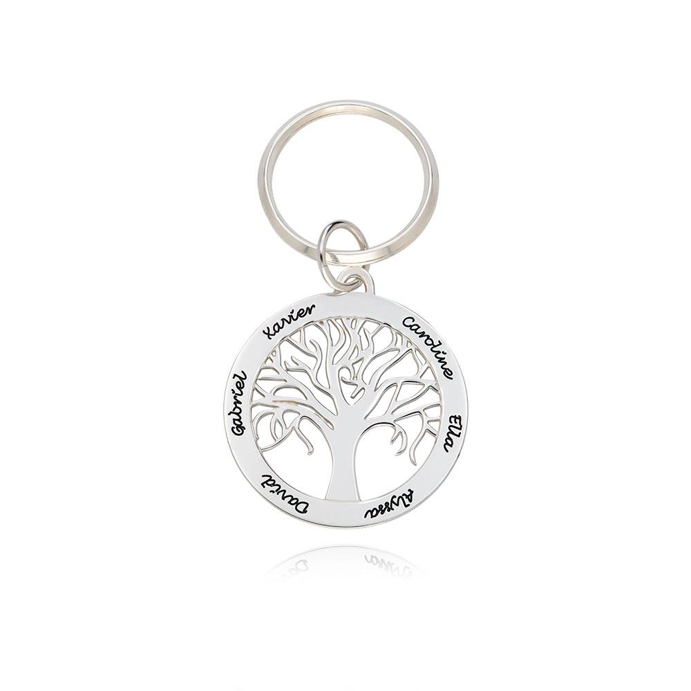 Personalized Family Tree Keychain in Sterling Silver-1 product photo