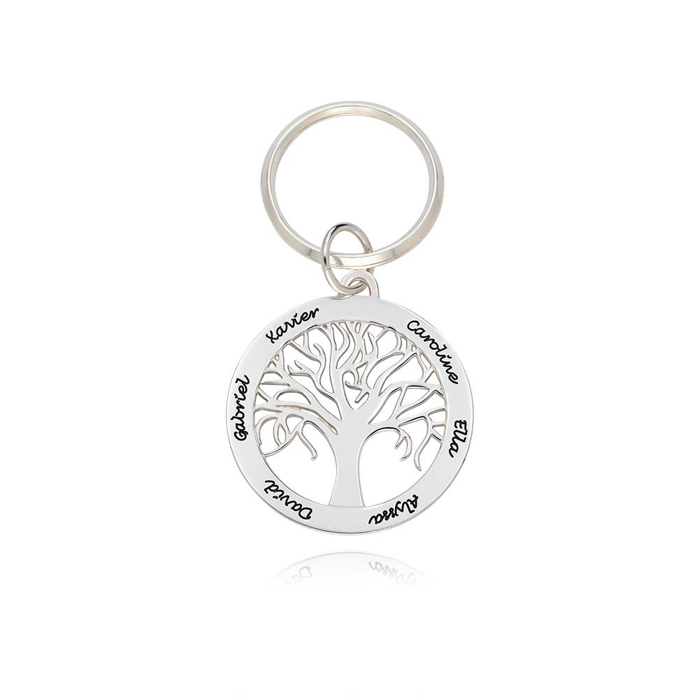 Personalized Family Tree Keychain in Sterling Silver-3 product photo