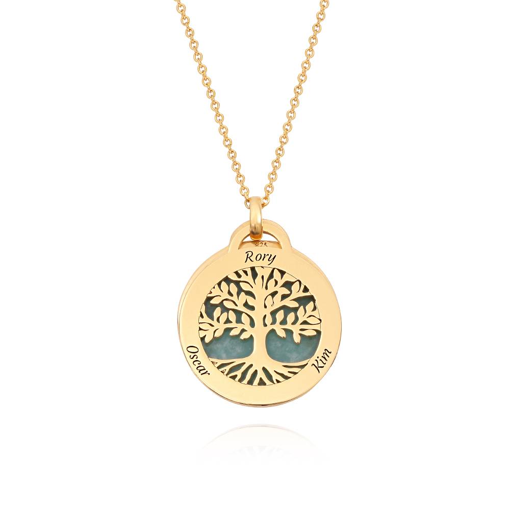 Personalized Family Tree Necklace with Semi-Precious Stone in 18K Gold Plating-7 product photo