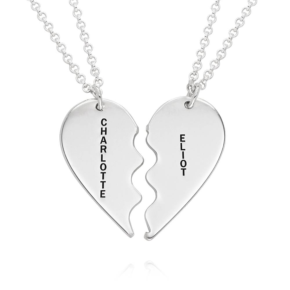 Personalized Two Souls One Heart Necklace in Sterling Silver-1 product photo