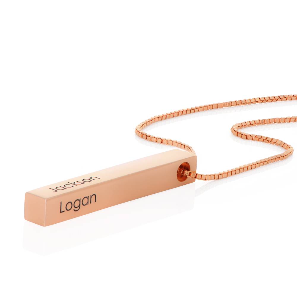 Totem 3D Bar Necklace in 18k Rose Vermeil-4 product photo
