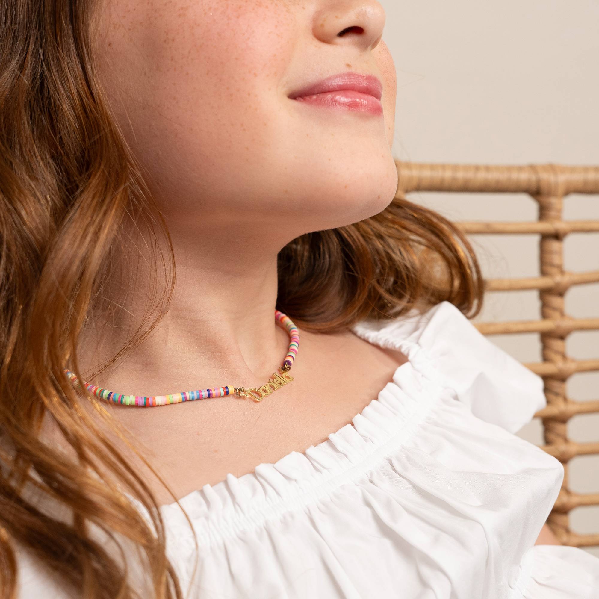 Rainbow Magic Girls Name Necklace in Gold Vermeil-2 product photo