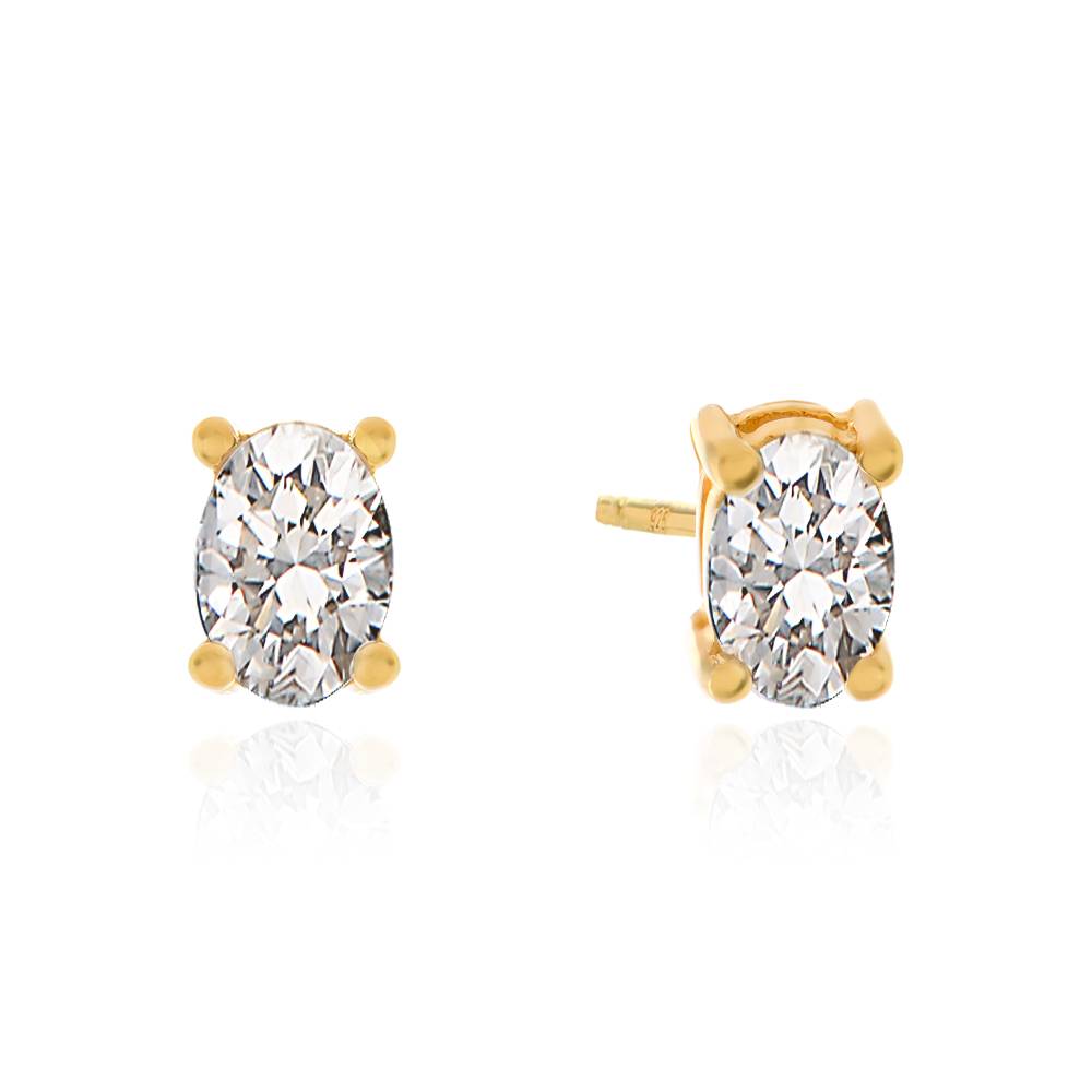 Remi Oval Stud Earrings in 18K Gold Plating-1 product photo