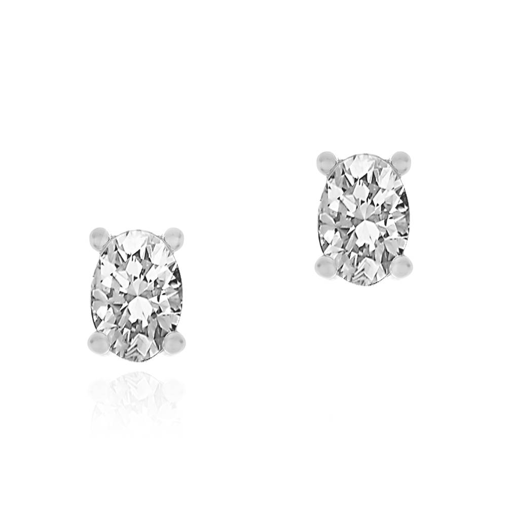 Remi Oval Stud Earrings in Sterling Silver-3 product photo