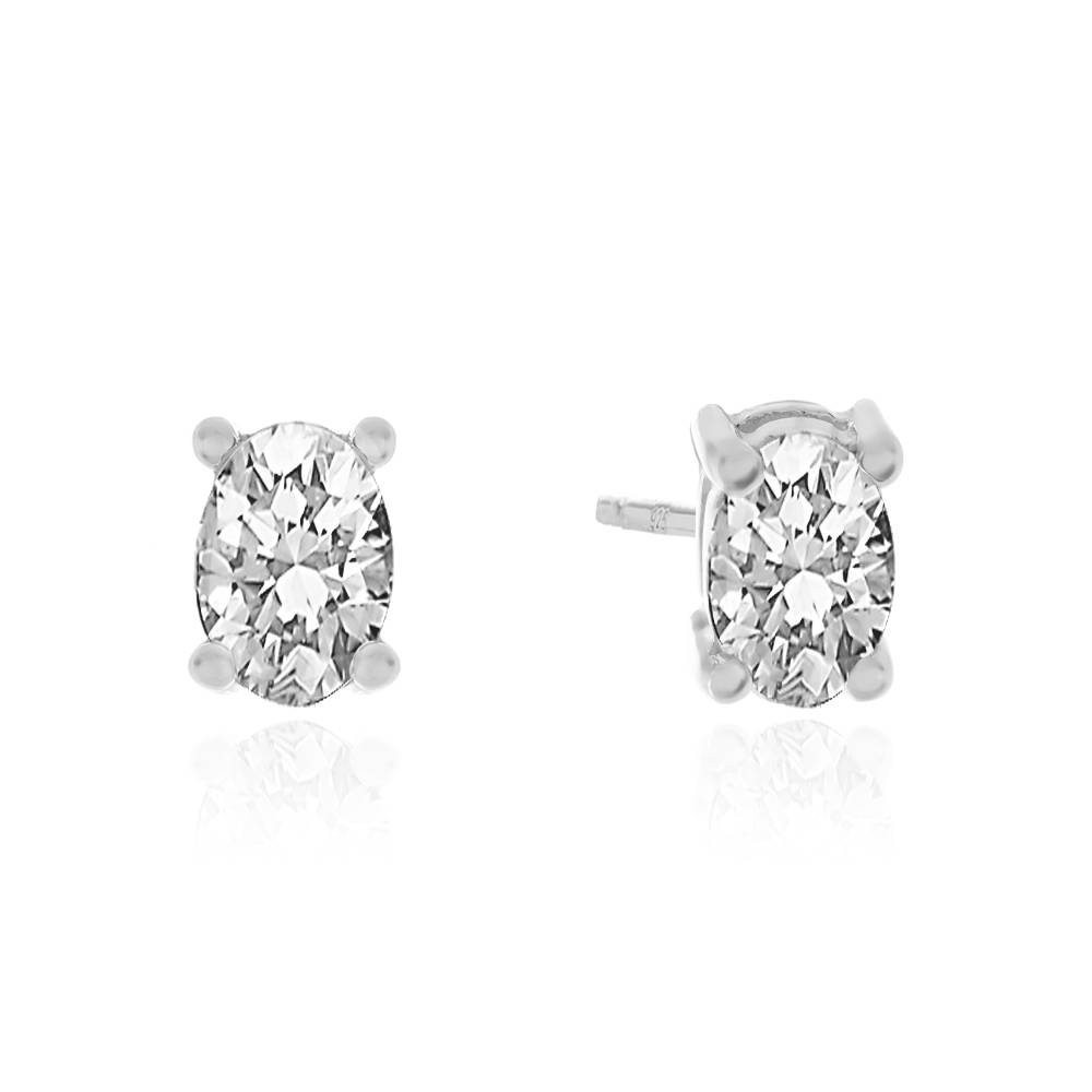 Remi Oval Stud Earrings in Sterling Silver-4 product photo