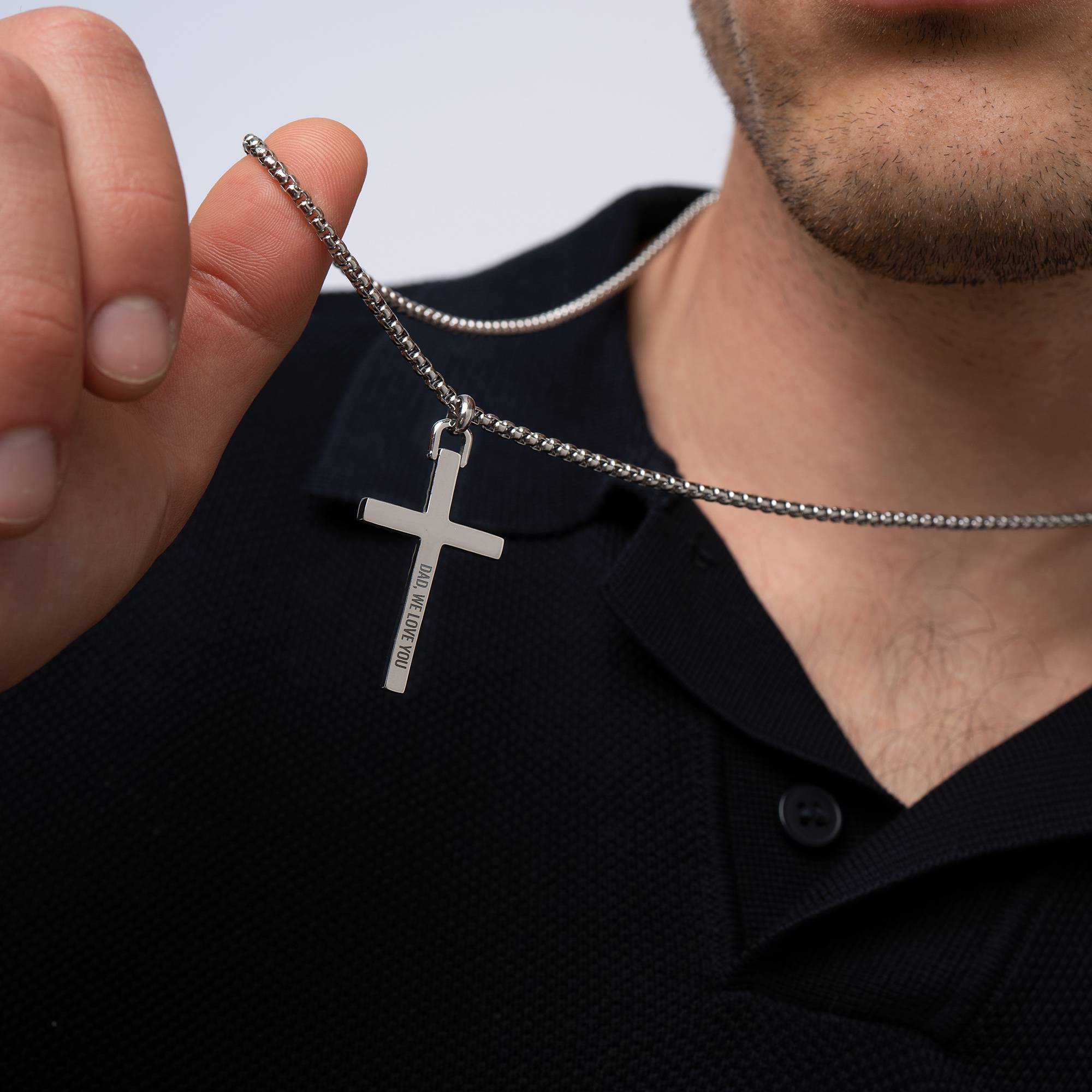 Adam's Rope Cross Necklace for Men-6 product photo