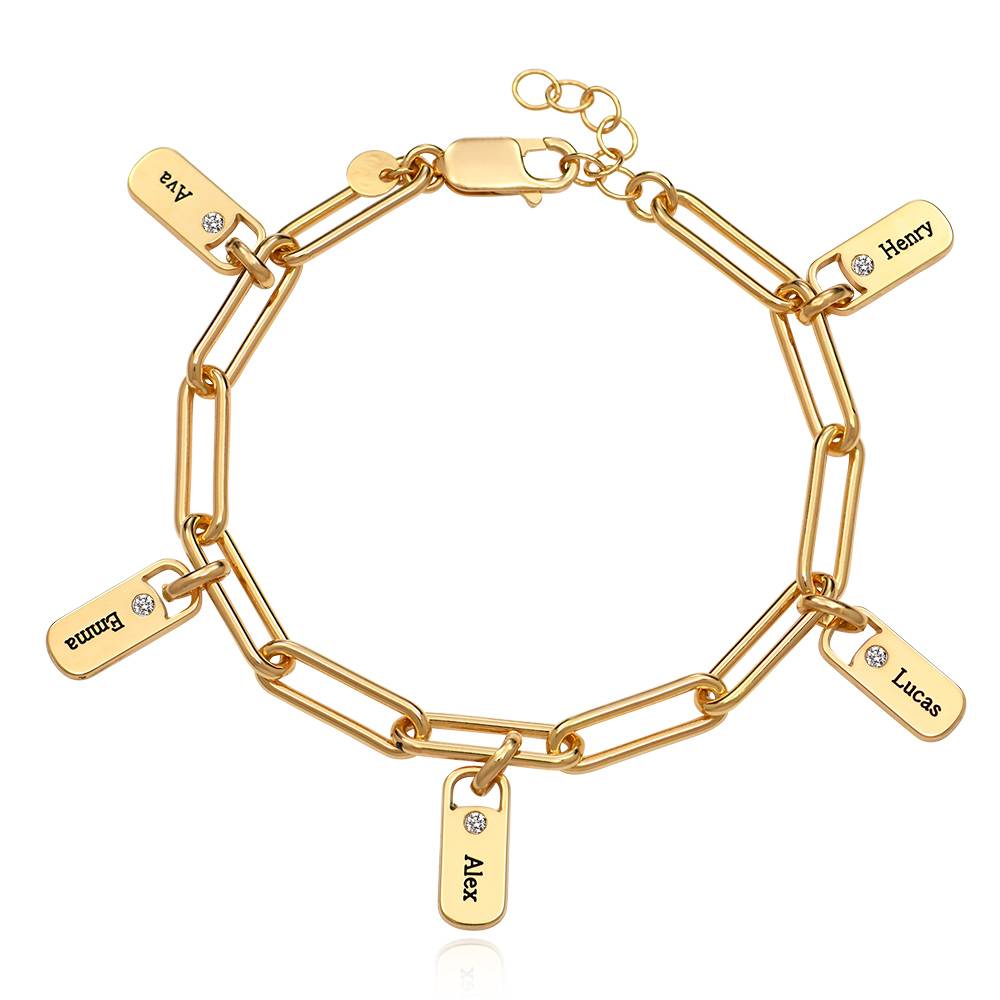 Rory Bracelet with Diamond Custom Charms in 18K Gold Plating-3 product photo