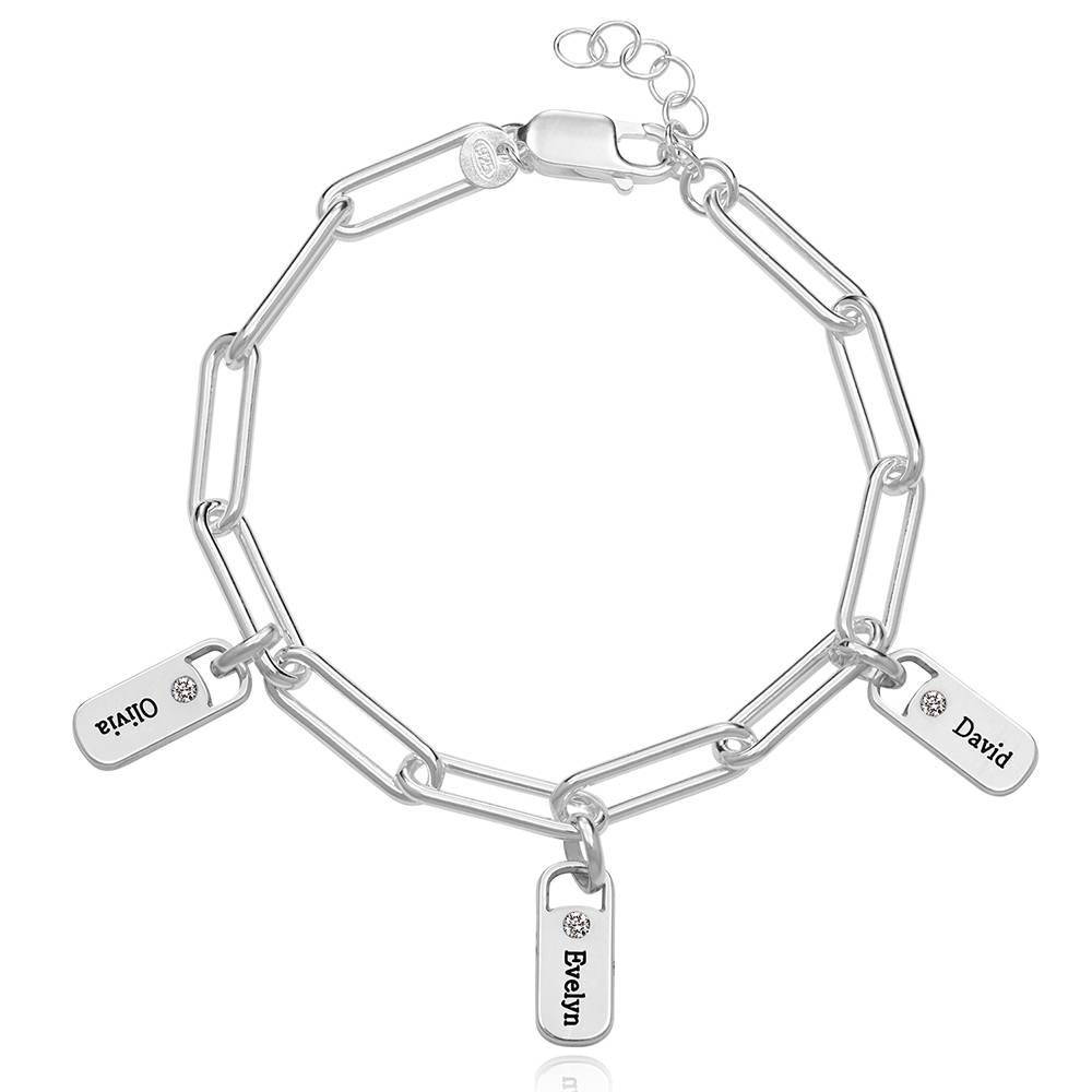 Rory Bracelet with Diamond Custom Charms in Sterling Silver-2 product photo