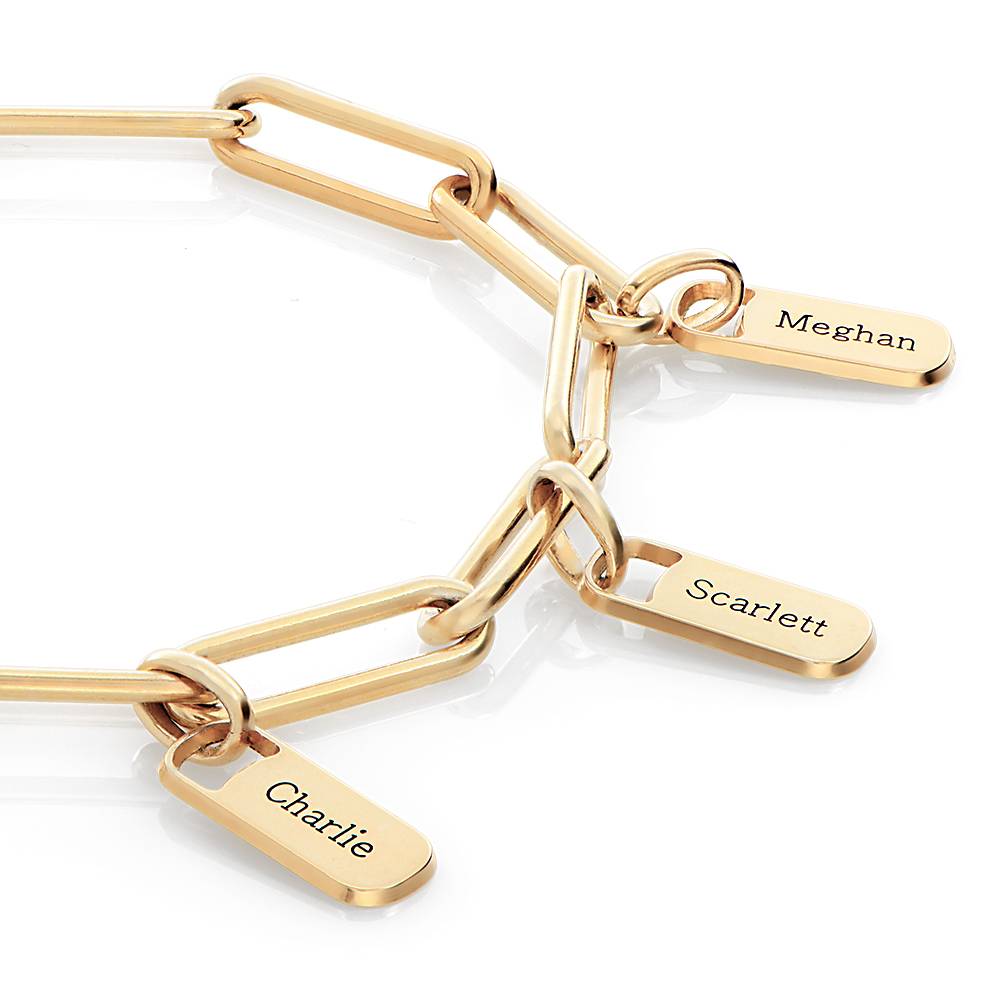 Rory Chain Link Bracelet with Custom Charms in 14K Yellow Gold-4 product photo