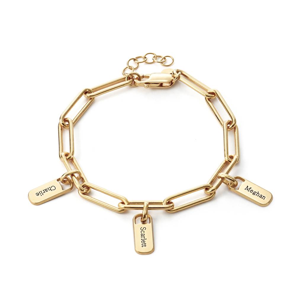 Rory Chain Link Bracelet with Custom Charms in 14K Yellow Gold-3 product photo
