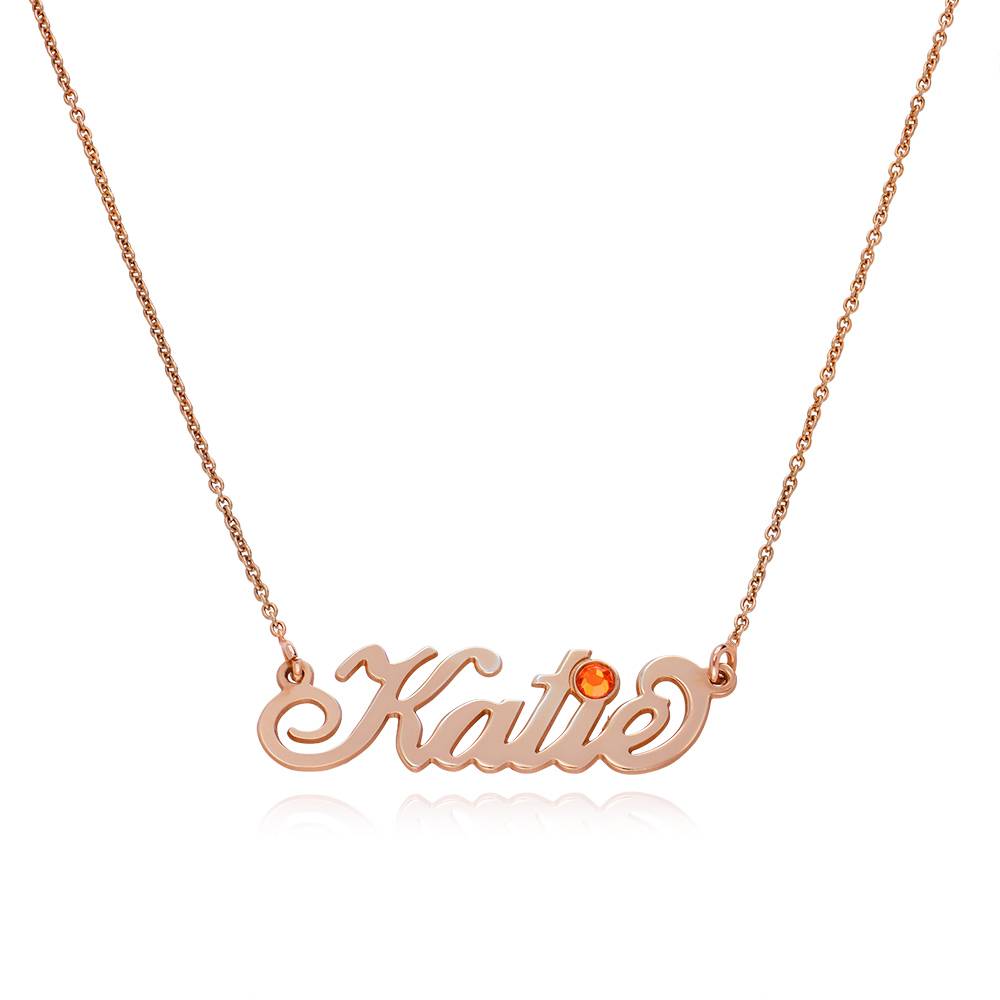Rose Gold Plated Silver Birthstone Name Necklace-1 product photo