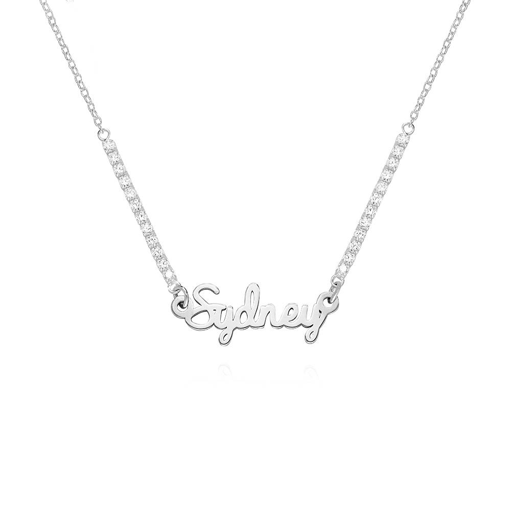 Kate Tennis Name Necklace in Sterling Silver-1 product photo