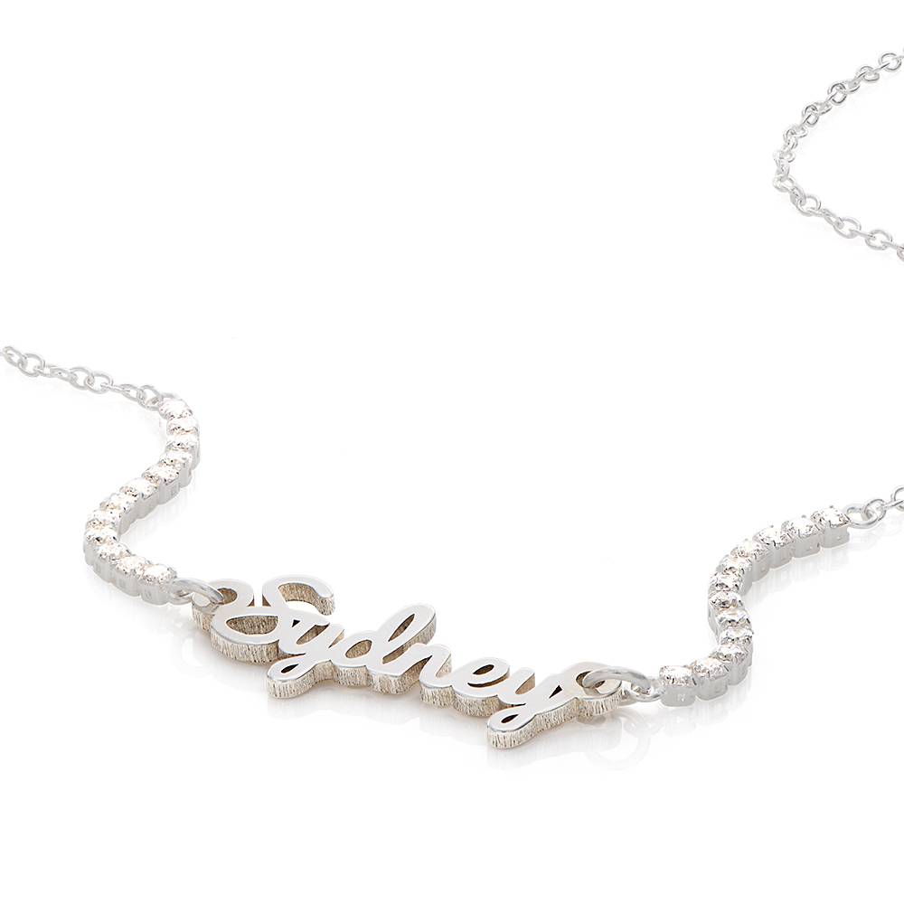 Kate Tennis Name Necklace in Sterling Silver-3 product photo