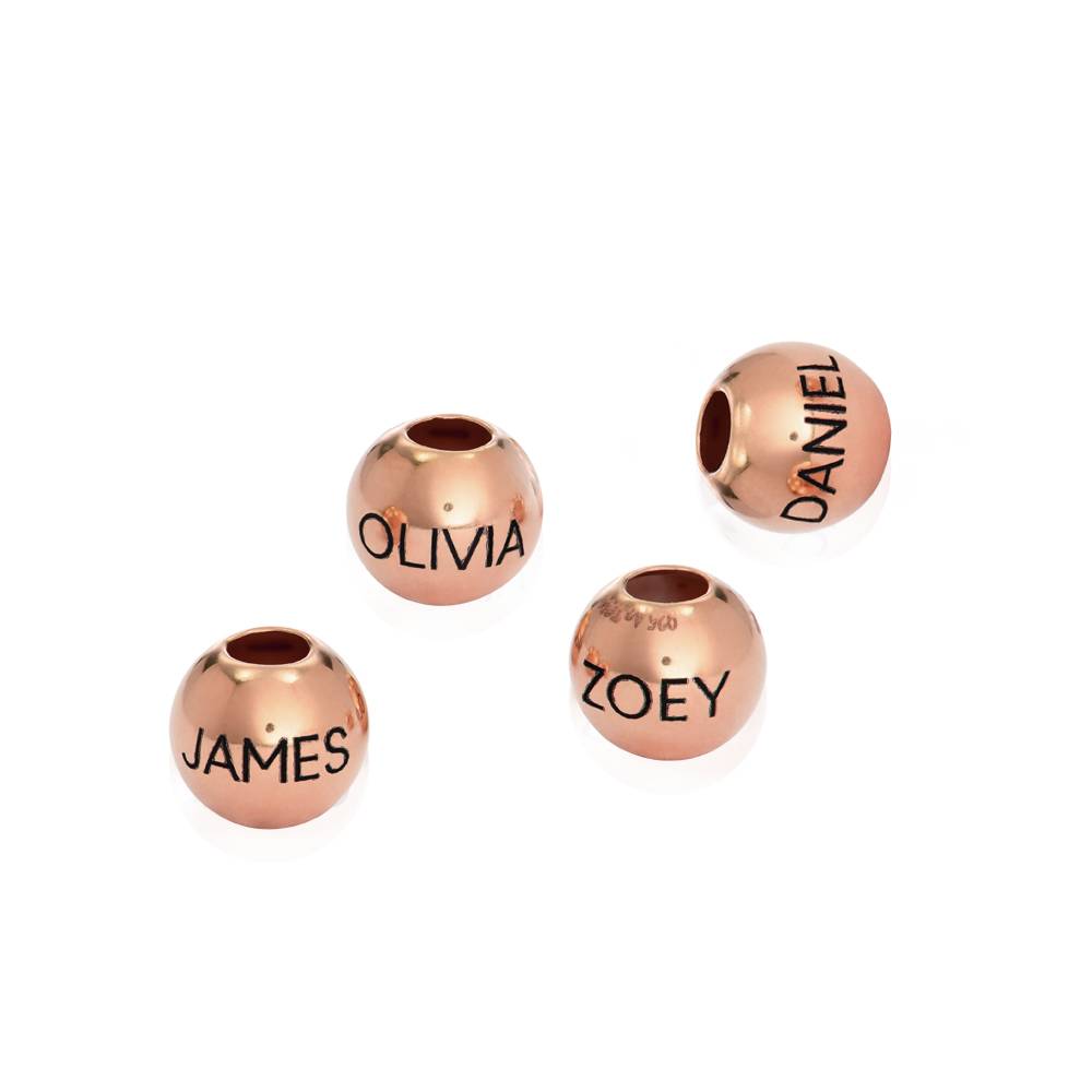 Round Engravable Bead in 18K Rose Gold Vermeil-1 product photo
