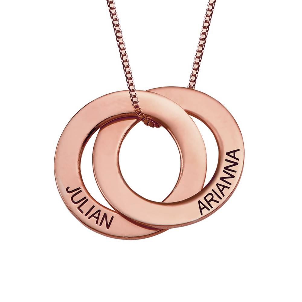 Russian Ring Necklace with 2 Rings - Rose Gold Plated-3 product photo