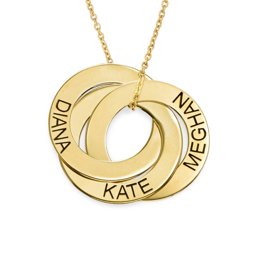 Russian Ring Necklace with Engraving in 10K Yellow Gold-1 product photo
