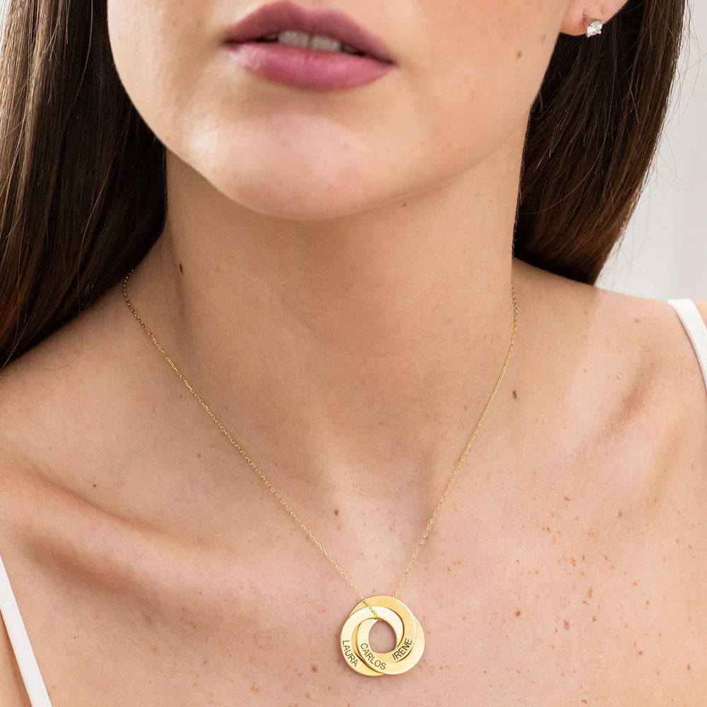 Russian Ring Necklace with Engraving in 10K Yellow Gold product photo