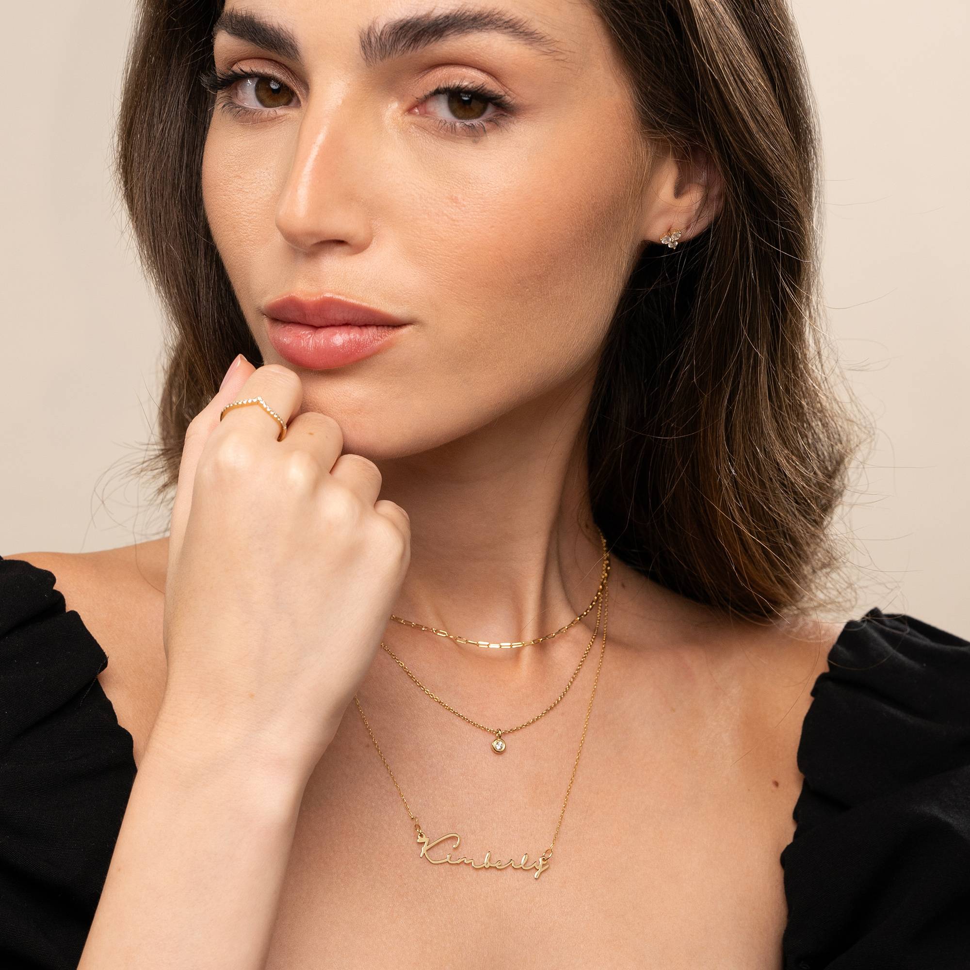 Signature Style Name Necklace - 14k Solid Gold-2 product photo