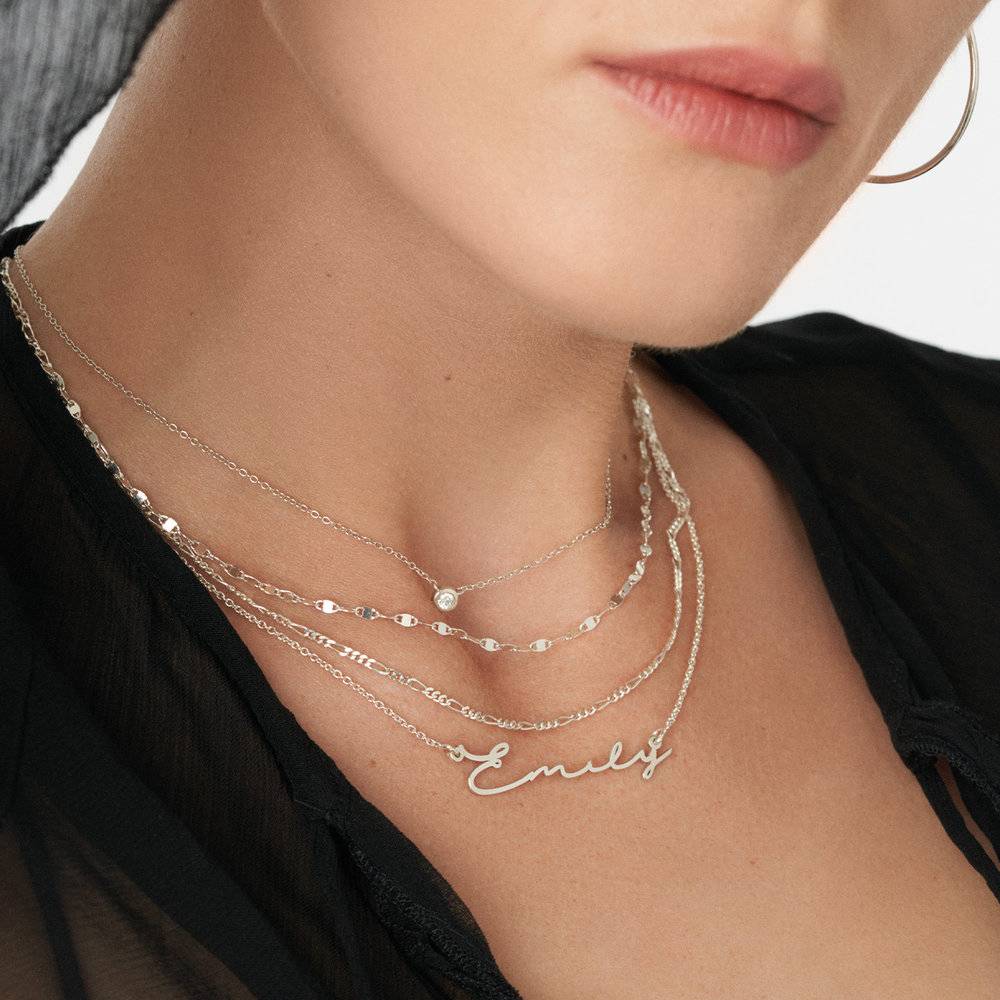 Signature Style Name Necklace - 14k White Gold-5 product photo