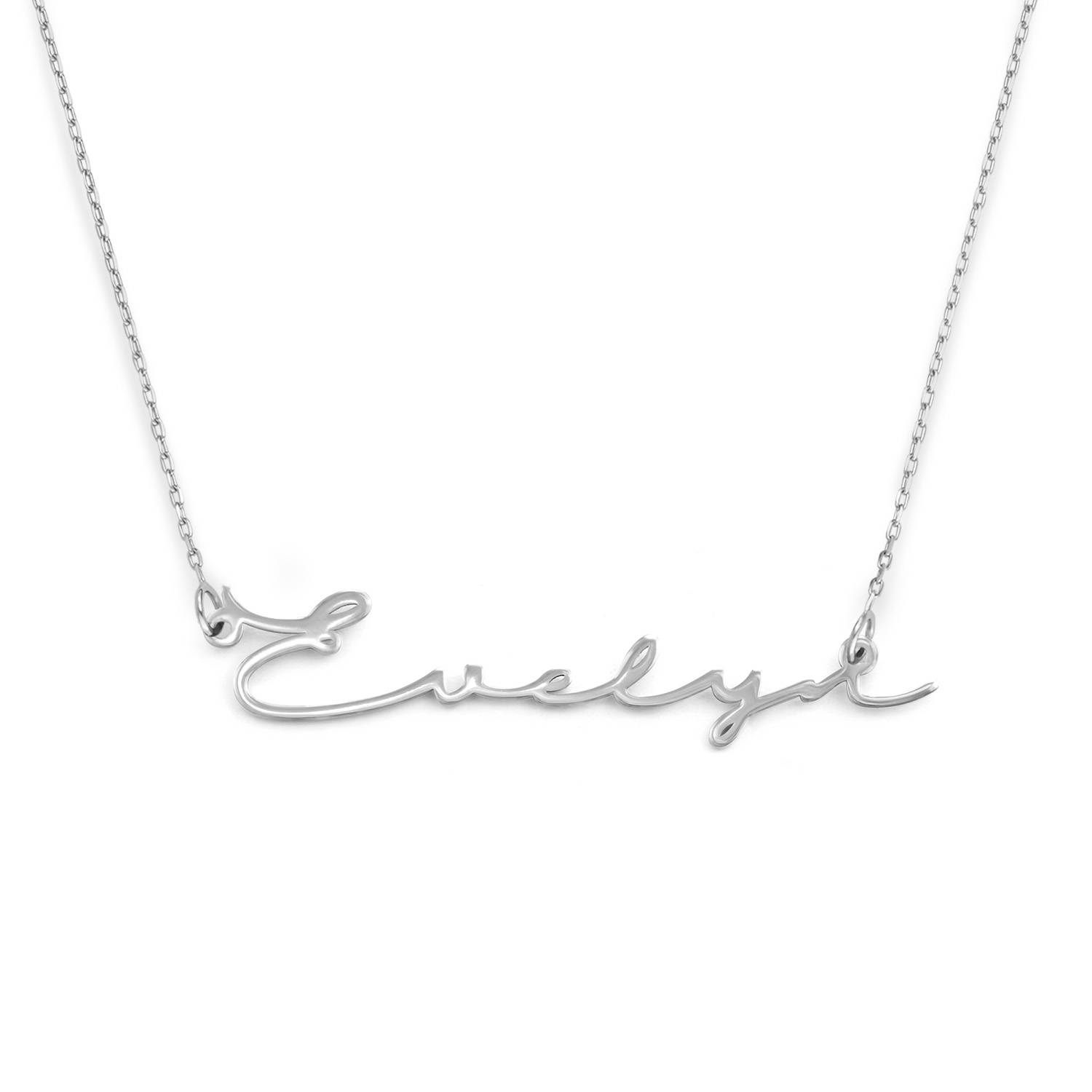 Signature Style Name Necklace - 14k White Gold-1 product photo