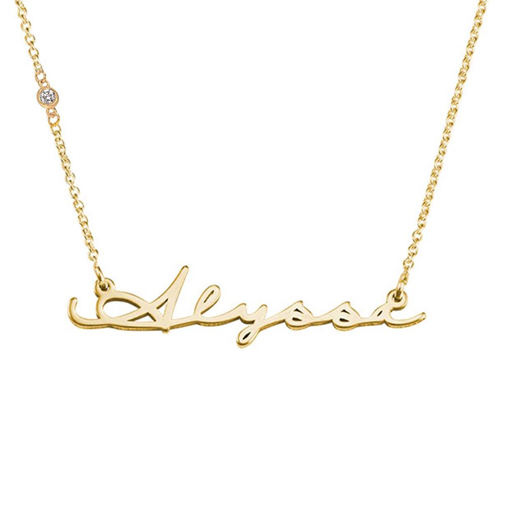 Signature Style Name Necklace in Gold Vermeil with Diamond-3 product photo