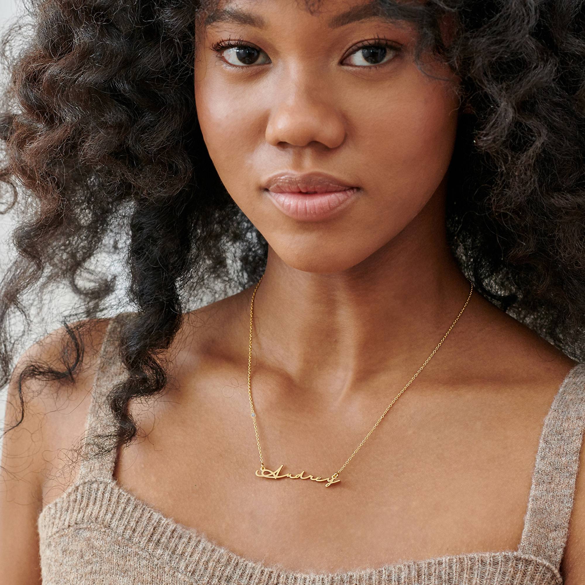 Signature Style Name Necklace in Gold Vermeil with Diamond-2 product photo