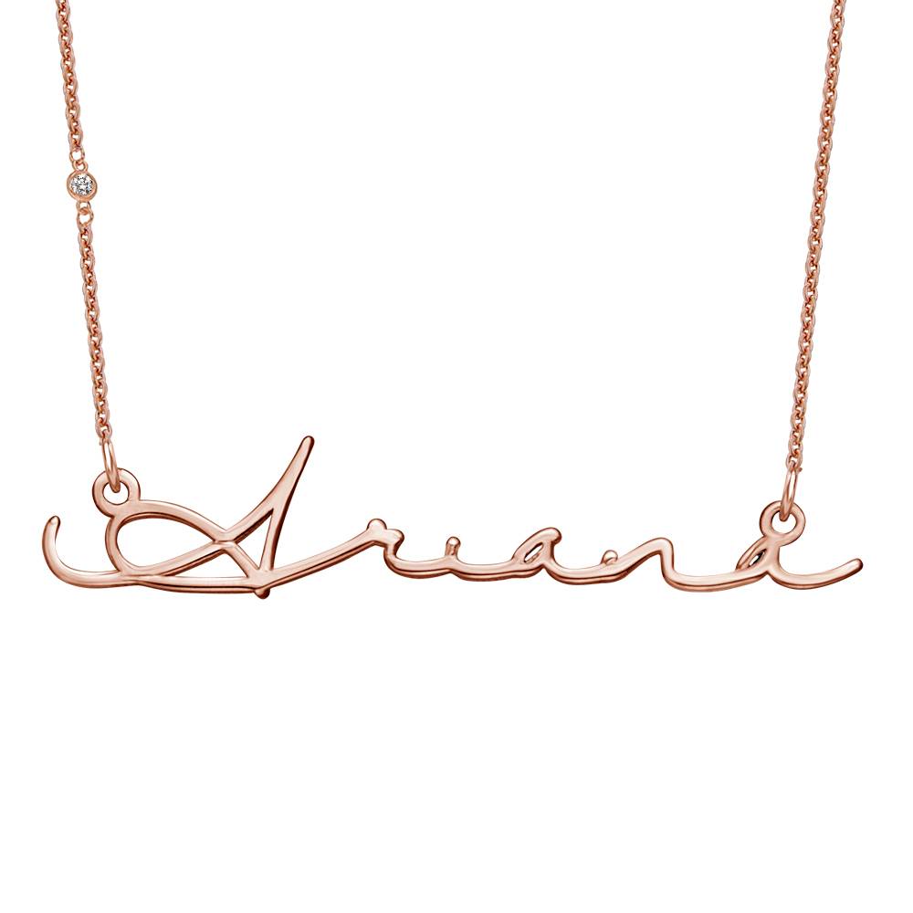 Signature Style Name Necklace in Rose Gold Plating with Diamond-4 product photo