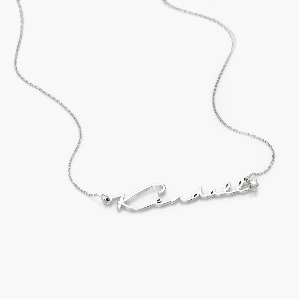 Signature Style Name Necklace in Sterling Silver with Diamond-5 product photo