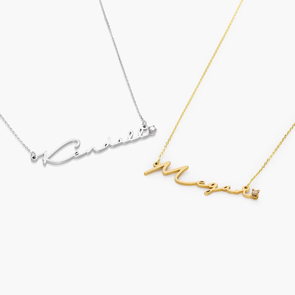 Signature Style Name Necklace in Sterling Silver with Diamond-6 product photo