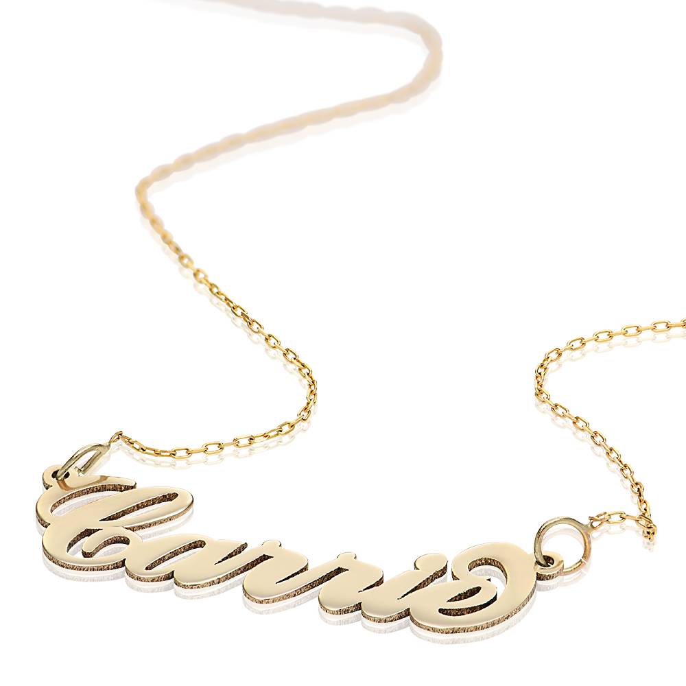 Small Carrie Name Necklace in 14k Gold-3 product photo