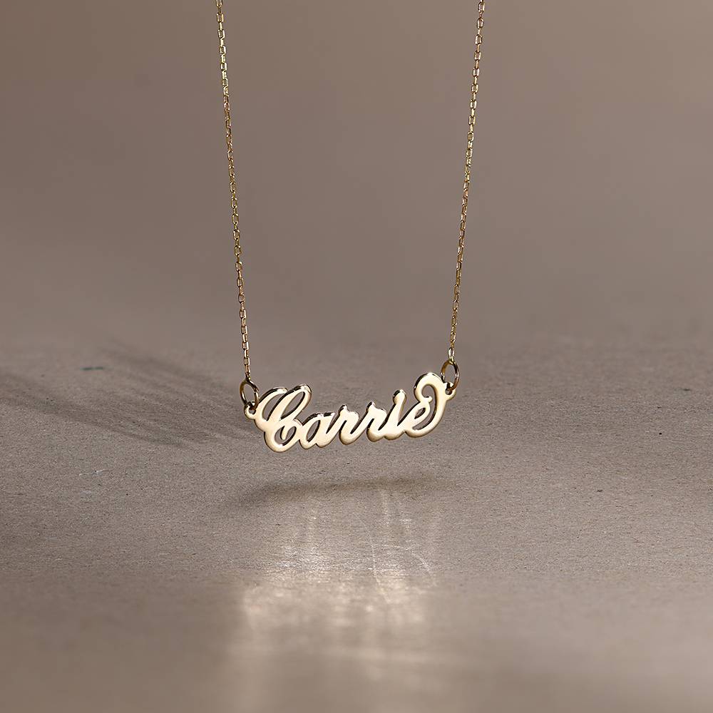 Small Carrie Name Necklace in 14k Gold-4 product photo