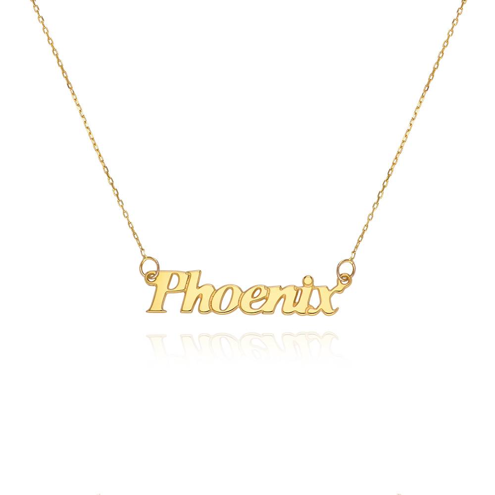 Small Angel Name Necklace in 14K Solid Gold-1 product photo