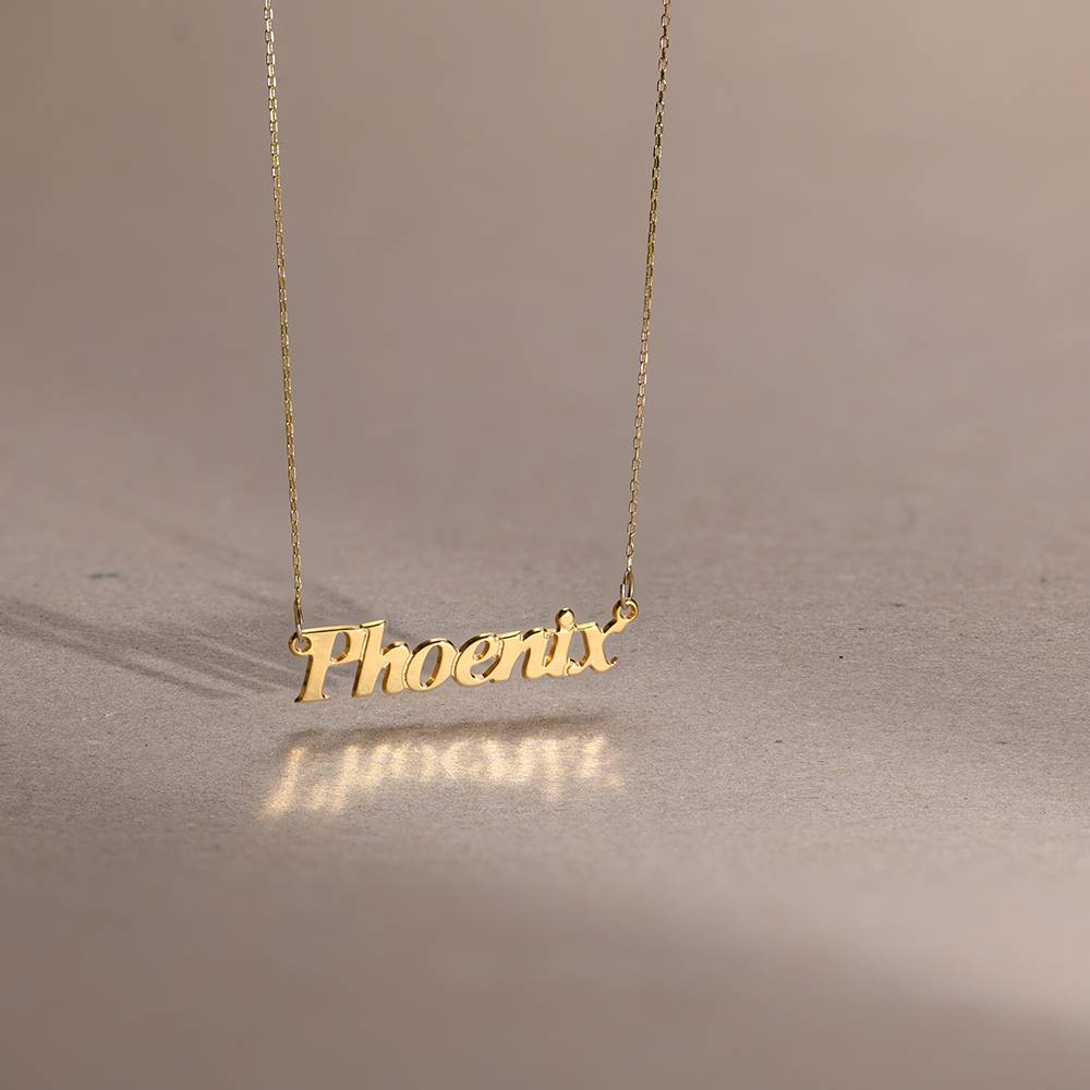 Small Angel Name Necklace in 14K Solid Gold-2 product photo