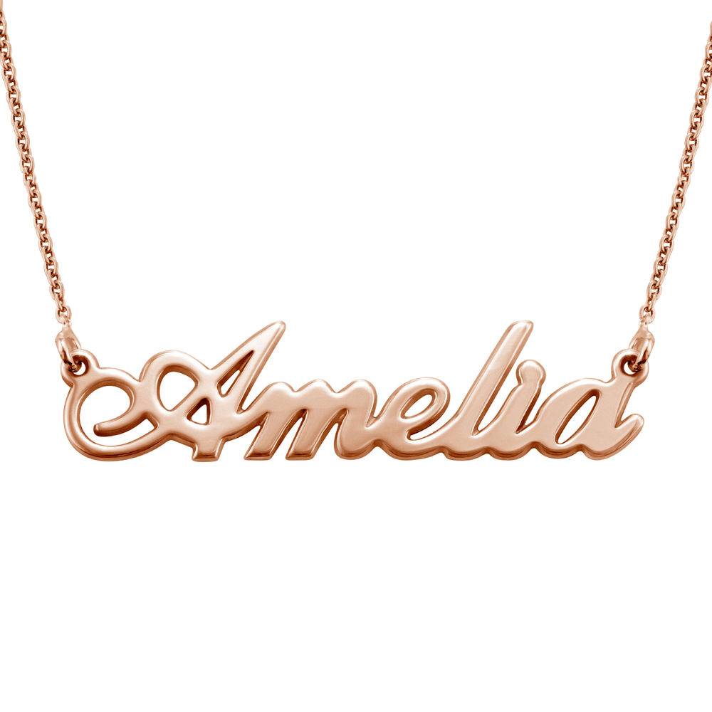 Hollywood Small Name Necklace in 18k Rose Gold Plating-3 product photo