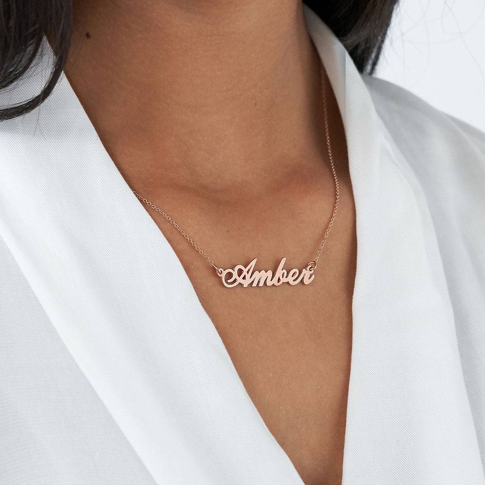 Hollywood Small Name Necklace in 18k Rose Gold Plating-4 product photo