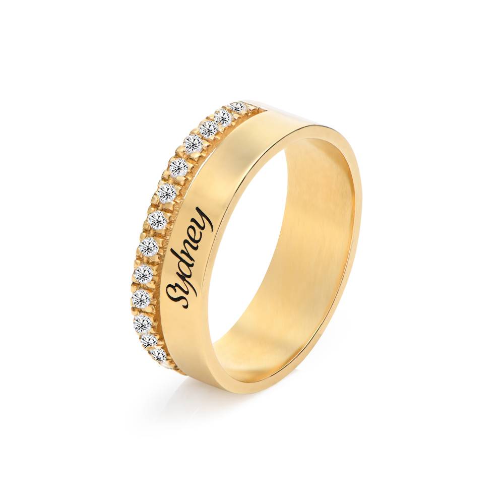 Sofia Double Band Ring with 0.15CT Diamonds in 18K Gold Vermeil-2 product photo