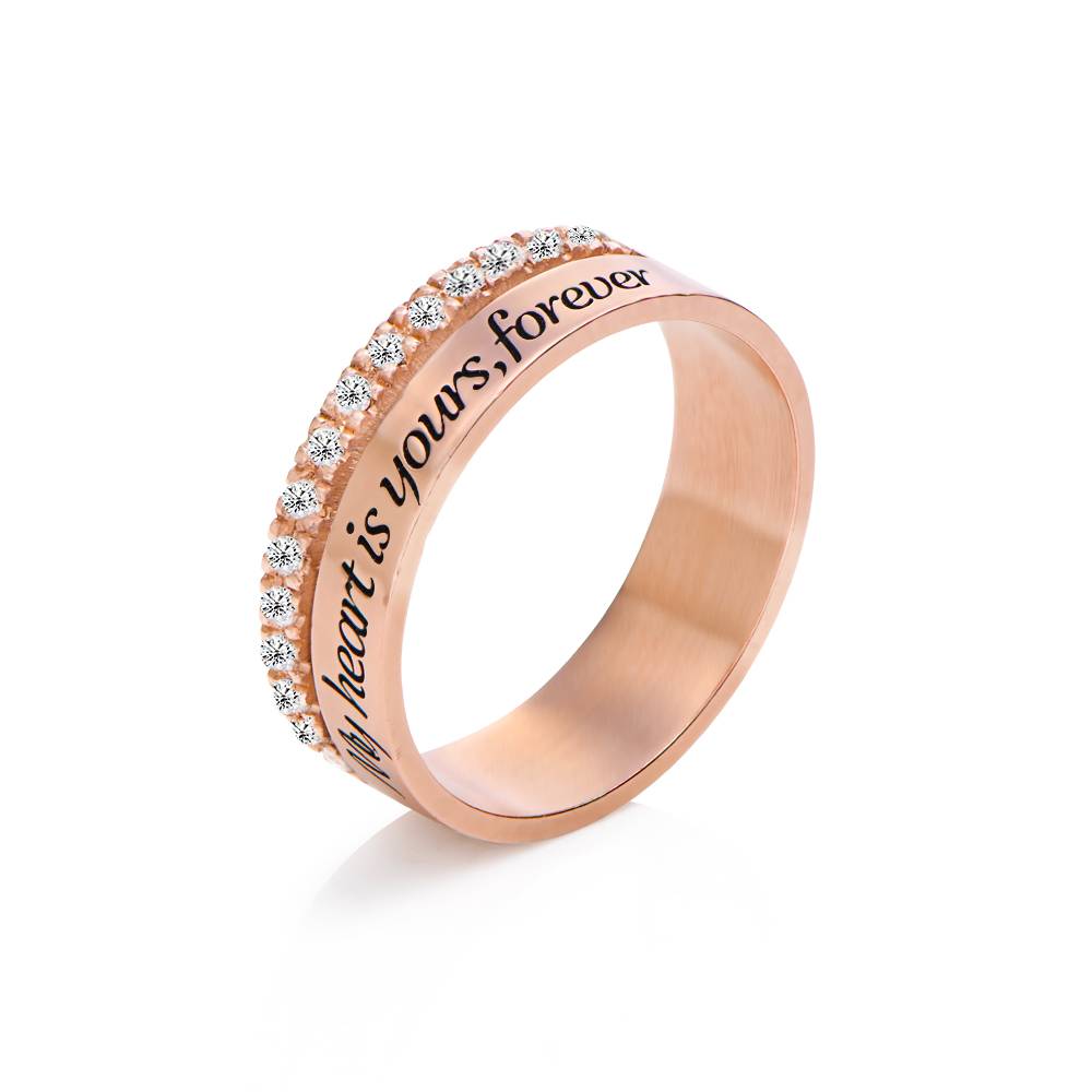 Sofia Double Band Ring with 0.15CT Diamonds in 18K Rose Gold Plating-1 product photo