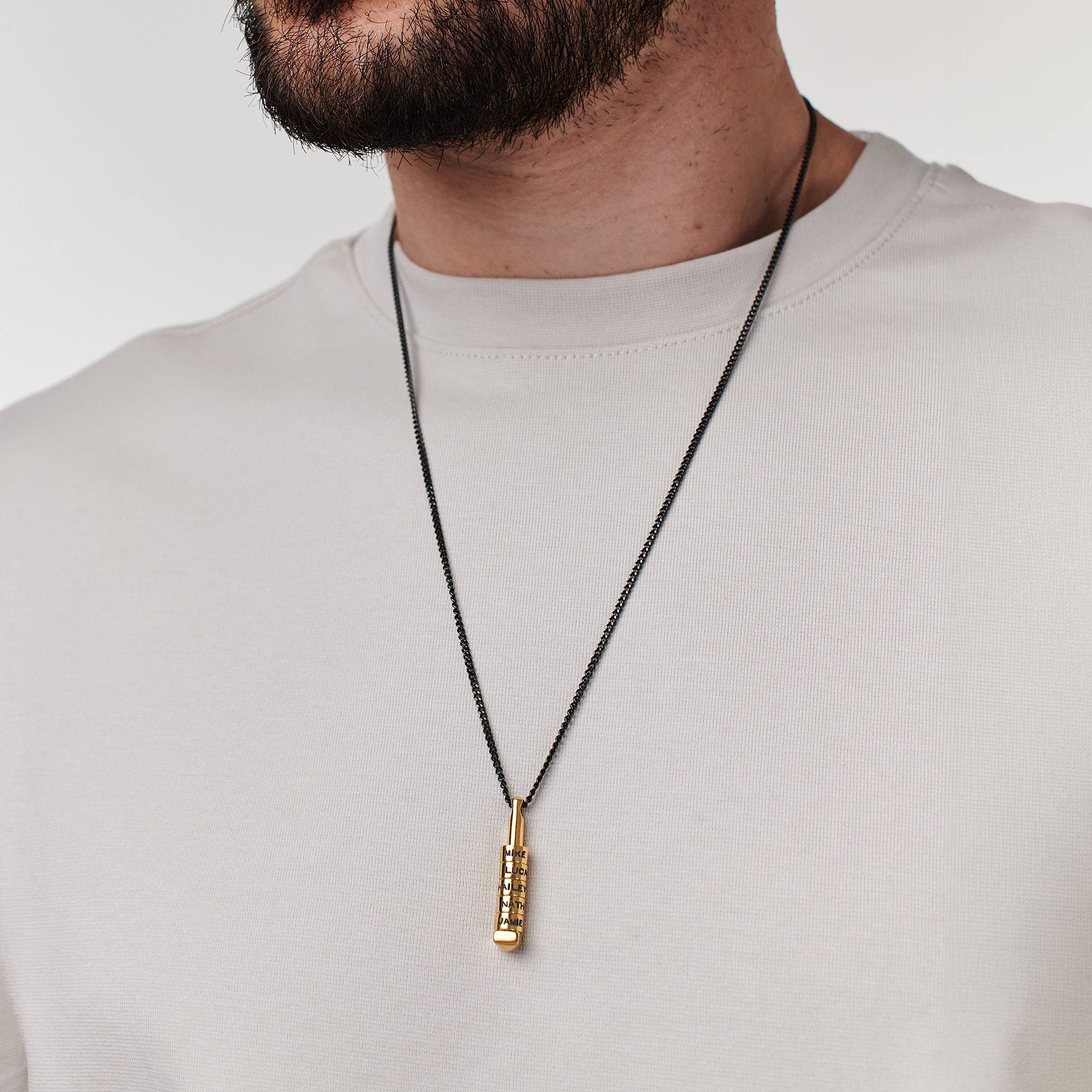 Stackable 3D Bar Necklace for Men in 18K Gold Plating-1 product photo