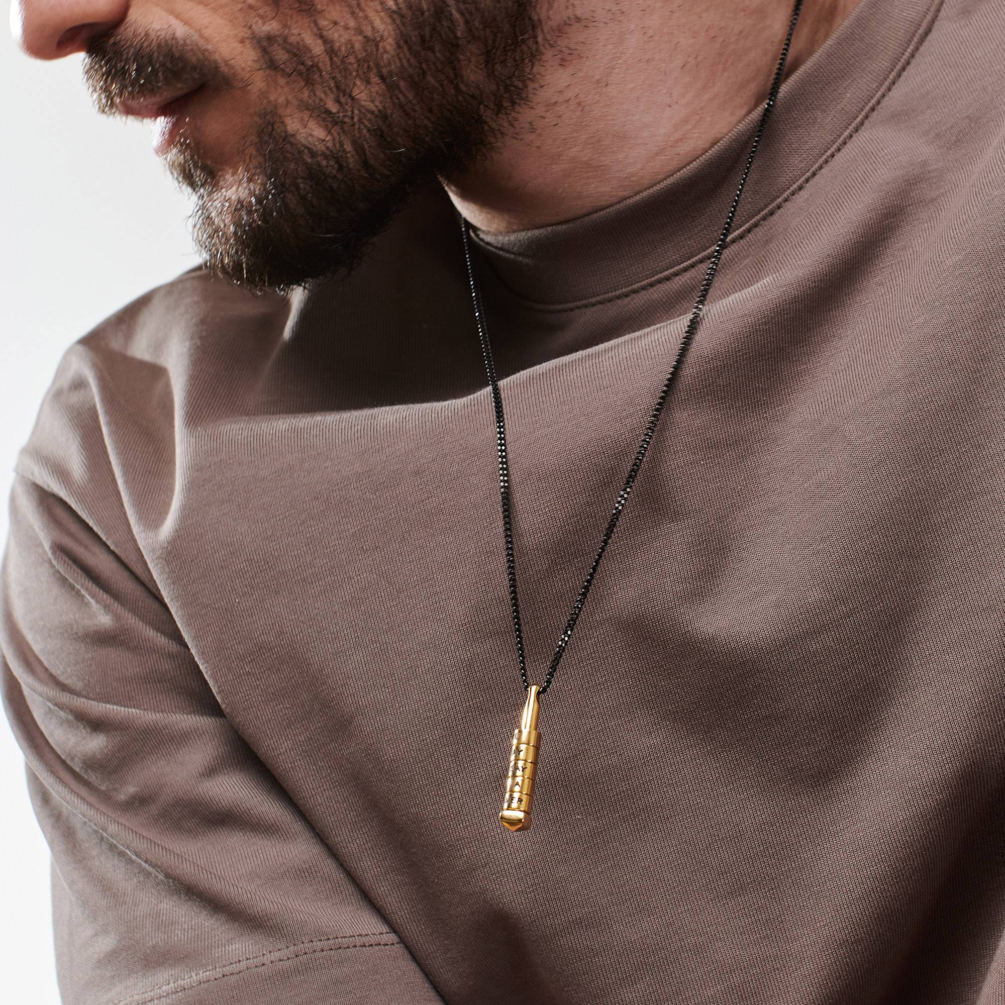 Stackable 3D Bar Necklace for Men in 18K Gold Vermeil-3 product photo